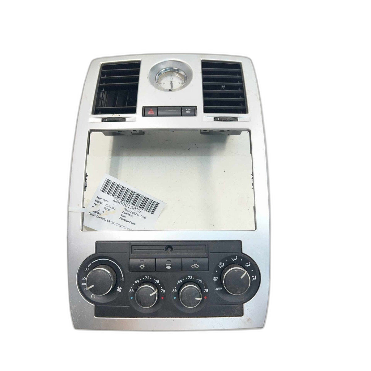 Radio Bezel Trim CHRYSLER 300 06 See Pics HAC Control Not Included